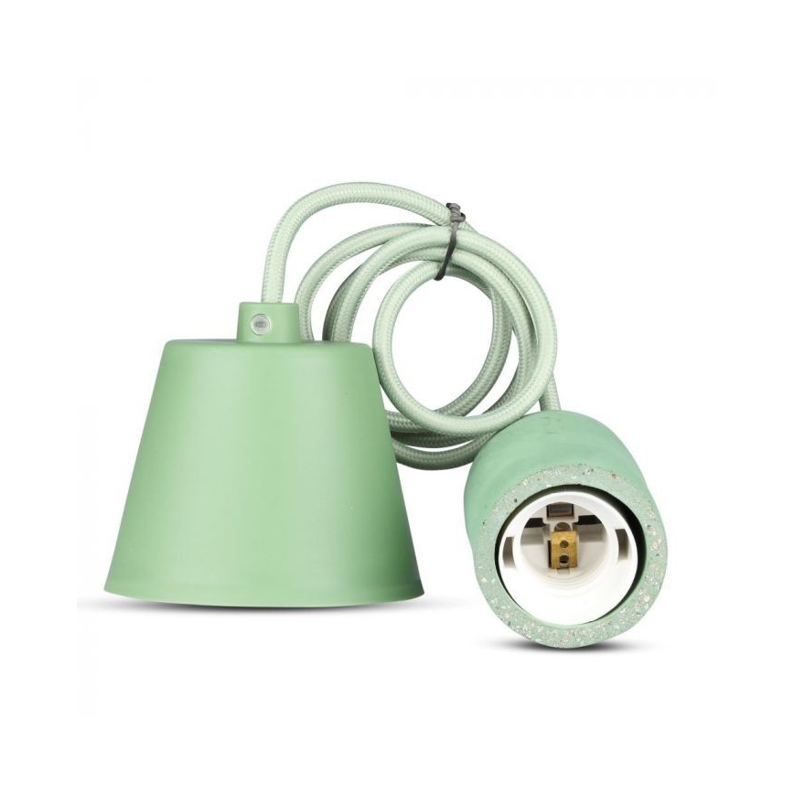 Kabel za napajanje 1xE27/60W/230V beton/zelena
