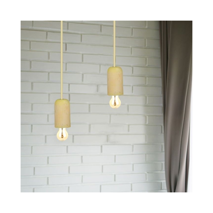 Kabel za napajanje 1xE27/60W/230V beton/žuta
