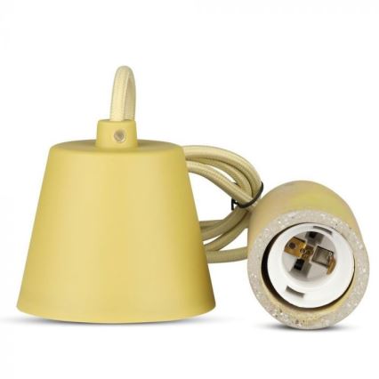 Kabel za napajanje 1xE27/60W/230V beton/žuta