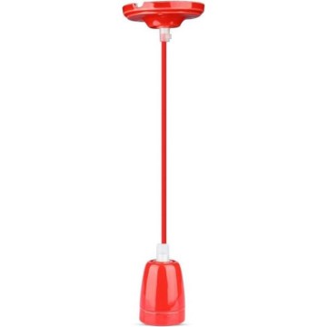 Kabel za napajanje 1xE27/60W/230V crvena/porculan