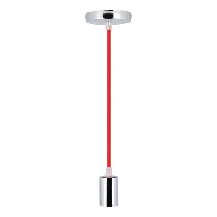 Kabel za napajanje 1xE27/60W/230V crvena/sjajni krom