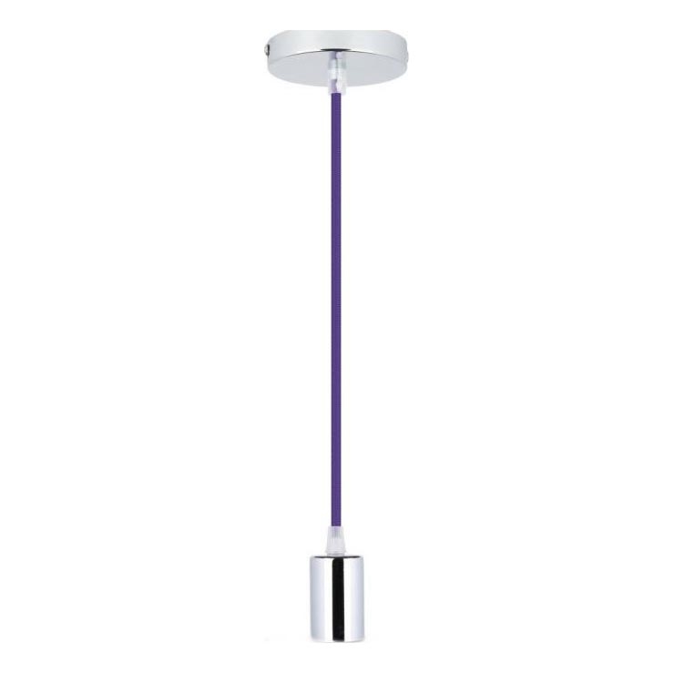 Kabel za napajanje 1xE27/60W/230V ljubičasta/sjajni krom