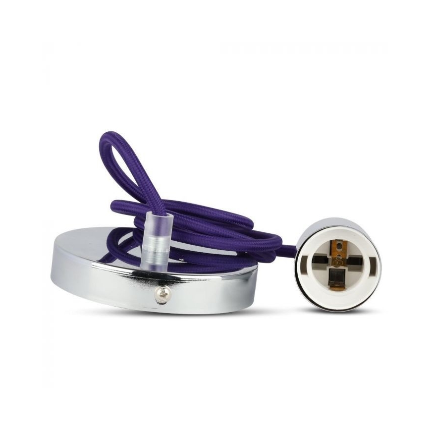 Kabel za napajanje 1xE27/60W/230V ljubičasta/sjajni krom