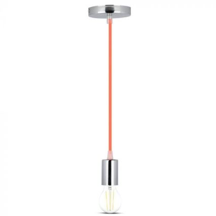 Kabel za napajanje 1xE27/60W/230V narančasta/sjajni krom
