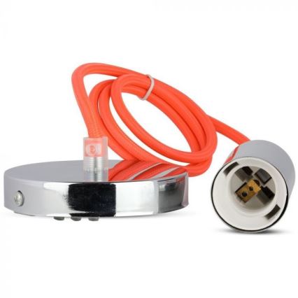 Kabel za napajanje 1xE27/60W/230V narančasta/sjajni krom
