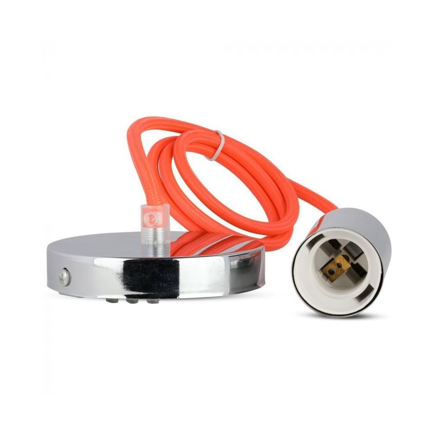 Kabel za napajanje 1xE27/60W/230V narančasta/sjajni krom
