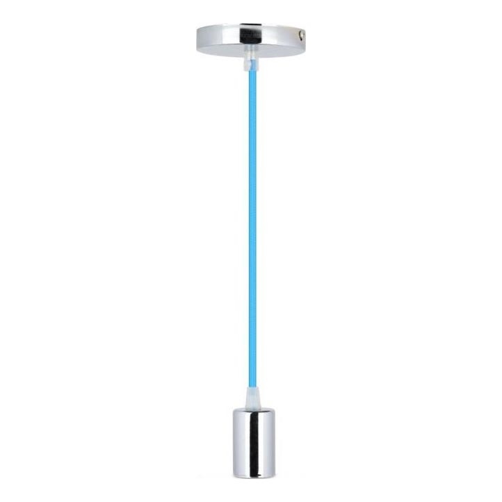 Kabel za napajanje 1xE27/60W/230V plava/sjajni krom