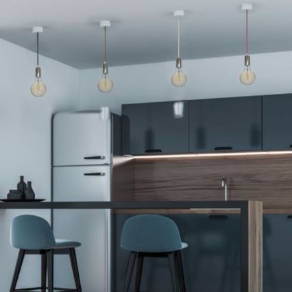Kabel za napajanje 1xE27/60W/230V plava/sjajni krom
