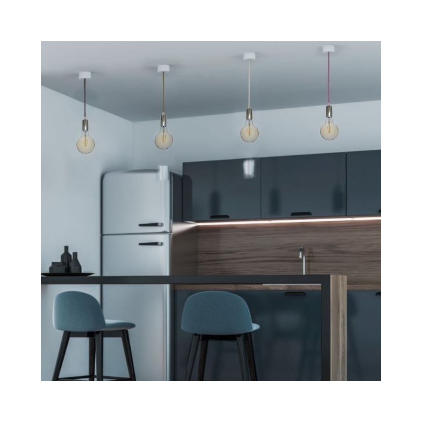 Kabel za napajanje 1xE27/60W/230V plava/sjajni krom