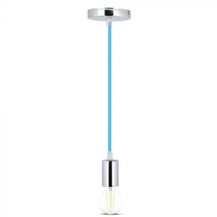 Kabel za napajanje 1xE27/60W/230V plava/sjajni krom