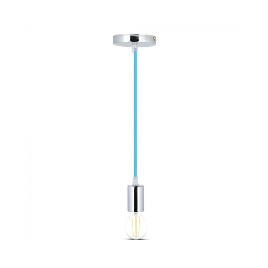 Kabel za napajanje 1xE27/60W/230V plava/sjajni krom