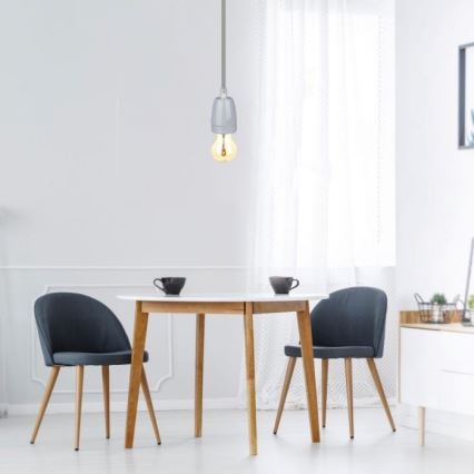 Kabel za napajanje 1xE27/60W/230V siva/porculan