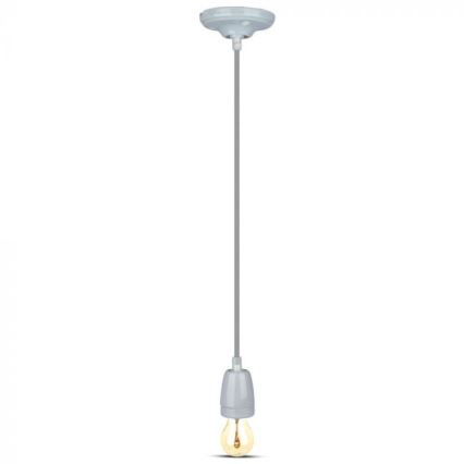 Kabel za napajanje 1xE27/60W/230V siva/porculan