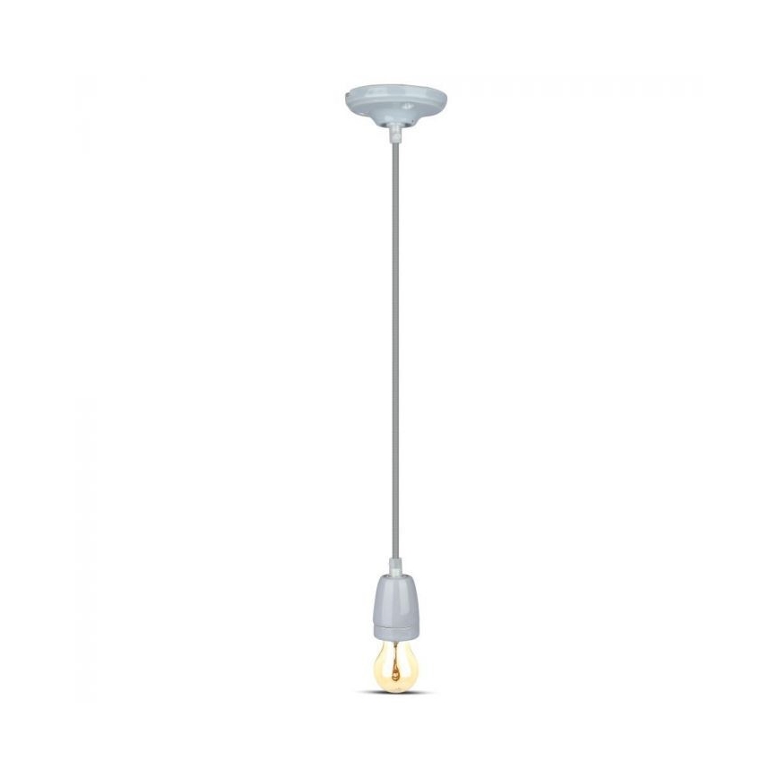 Kabel za napajanje 1xE27/60W/230V siva/porculan