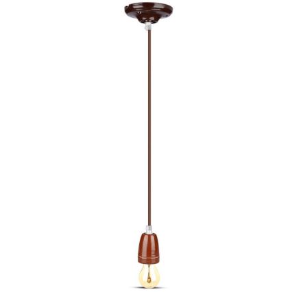 Kabel za napajanje 1xE27/60W/230V smeđa/porculan