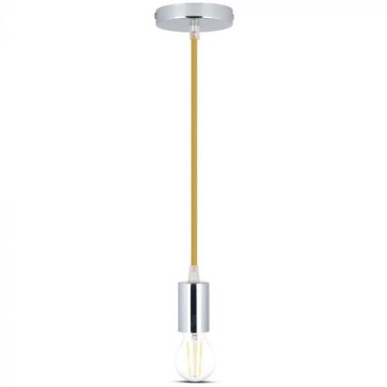 Kabel za napajanje 1xE27/60W/230V smeđa/sjajni krom