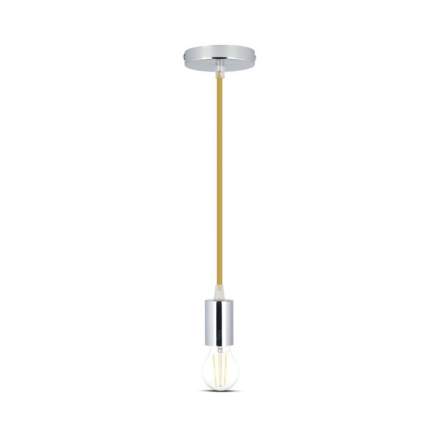 Kabel za napajanje 1xE27/60W/230V smeđa/sjajni krom