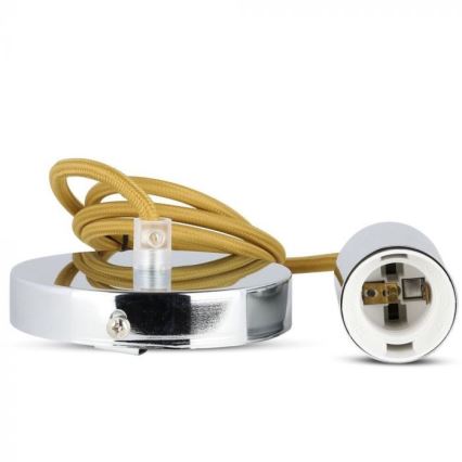 Kabel za napajanje 1xE27/60W/230V smeđa/sjajni krom