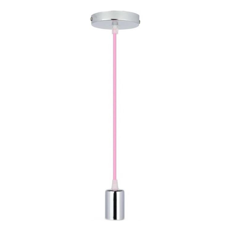 Kabel za napajanje 1xE27/60W/230V svijetloružičasta/sjajni krom