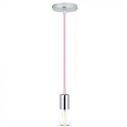 Kabel za napajanje 1xE27/60W/230V svijetloružičasta/sjajni krom
