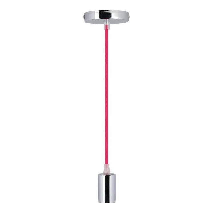 Kabel za napajanje 1xE27/60W/230V tamno ružičasta/sjajni krom