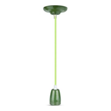 Kabel za napajanje 1xE27/60W/230V zelena/porculan