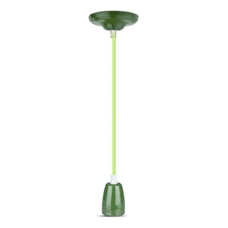 Kabel za napajanje 1xE27/60W/230V zelena/porculan