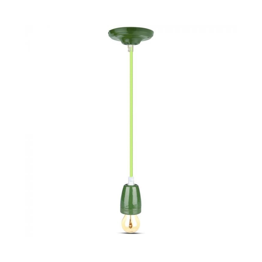 Kabel za napajanje 1xE27/60W/230V zelena/porculan