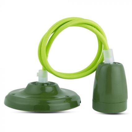 Kabel za napajanje 1xE27/60W/230V zelena/porculan
