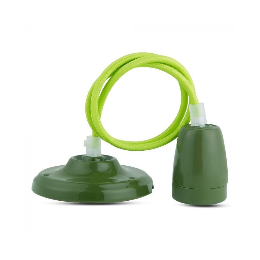 Kabel za napajanje 1xE27/60W/230V zelena/porculan