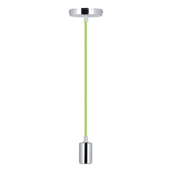 Kabel za napajanje 1xE27/60W/230V zelena/sjajni krom