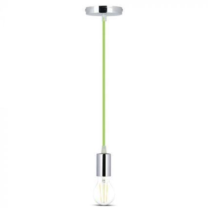 Kabel za napajanje 1xE27/60W/230V zelena/sjajni krom
