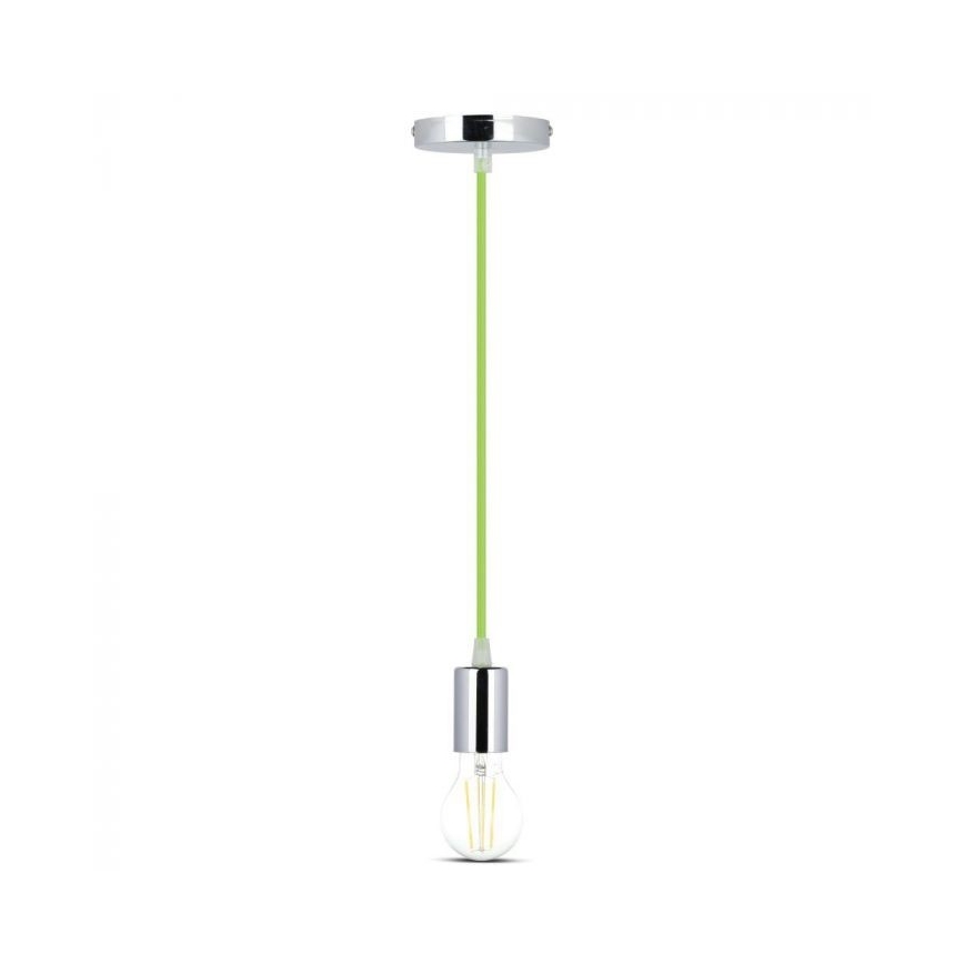 Kabel za napajanje 1xE27/60W/230V zelena/sjajni krom
