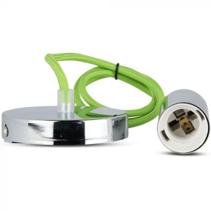 Kabel za napajanje 1xE27/60W/230V zelena/sjajni krom