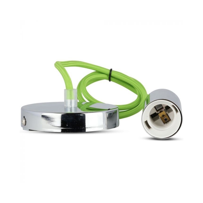 Kabel za napajanje 1xE27/60W/230V zelena/sjajni krom