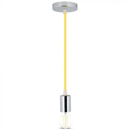 Kabel za napajanje 1xE27/60W/230V žuta/sjajni krom