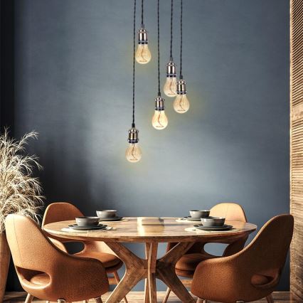 Kabel za napajanje 5xE27/60W/230V bronca