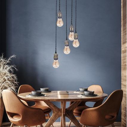 Kabel za napajanje 5xE27/60W/230V bronca
