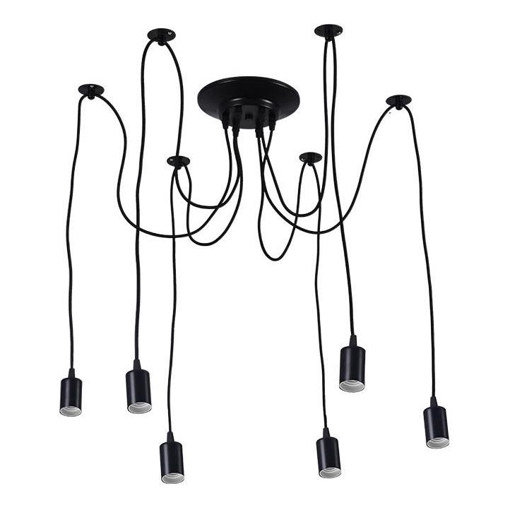 Kabel za napajanje 6xE27/60W/230V pauk crna