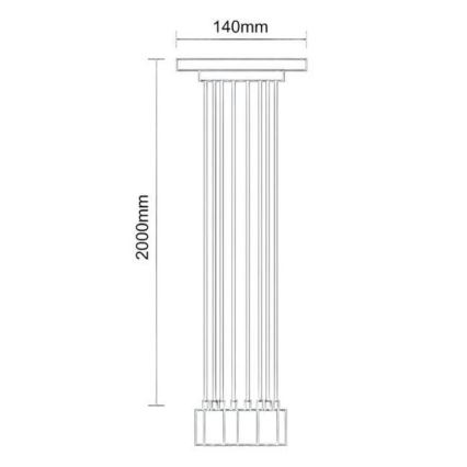 Kabel za napajanje 6xE27/60W/230V pauk crna