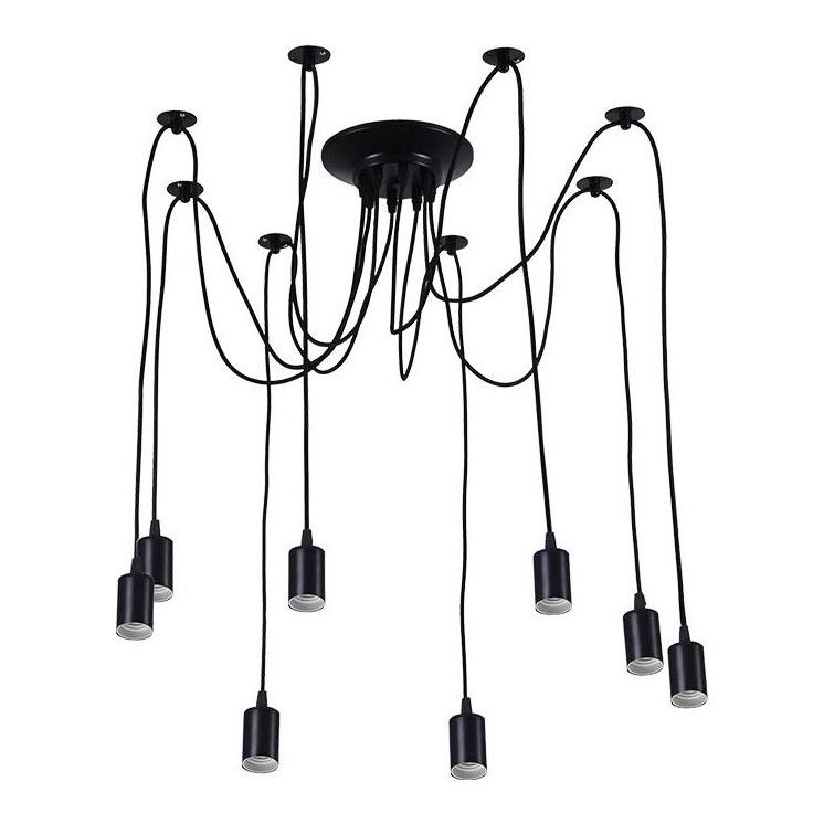 Kabel za napajanje 8xE27/60W/230V pauk crna