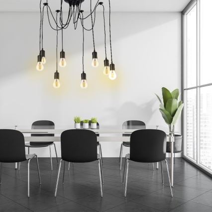 Kabel za napajanje 8xE27/60W/230V pauk crna