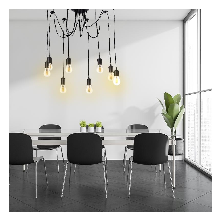 Kabel za napajanje 8xE27/60W/230V pauk crna