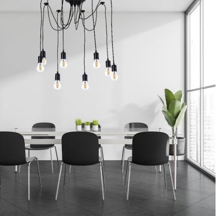 Kabel za napajanje 8xE27/60W/230V pauk crna