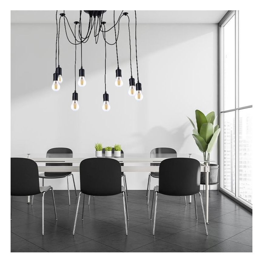 Kabel za napajanje 8xE27/60W/230V pauk crna