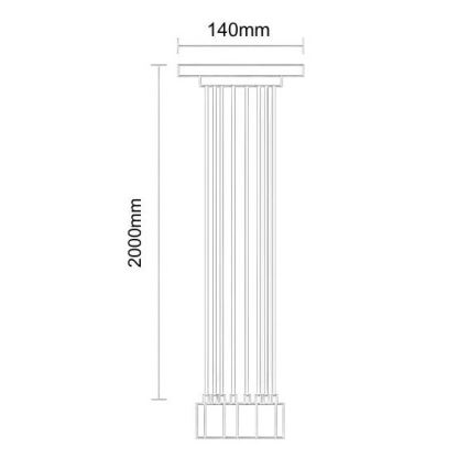 Kabel za napajanje 8xE27/60W/230V pauk crna