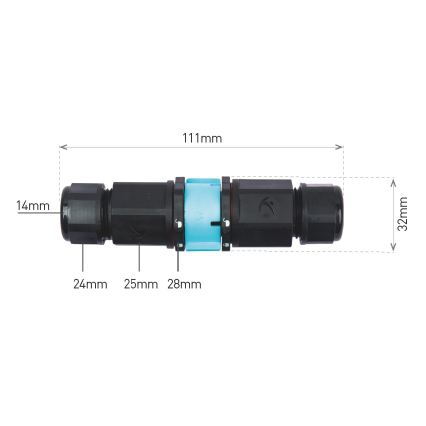 Kabelska spojka CTL 250V/16A IP68 3x2,5 mm²
