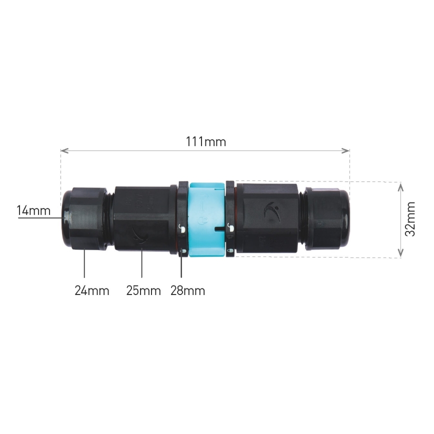 Kabelska spojka CTL 250V/16A IP68 3x2,5 mm²