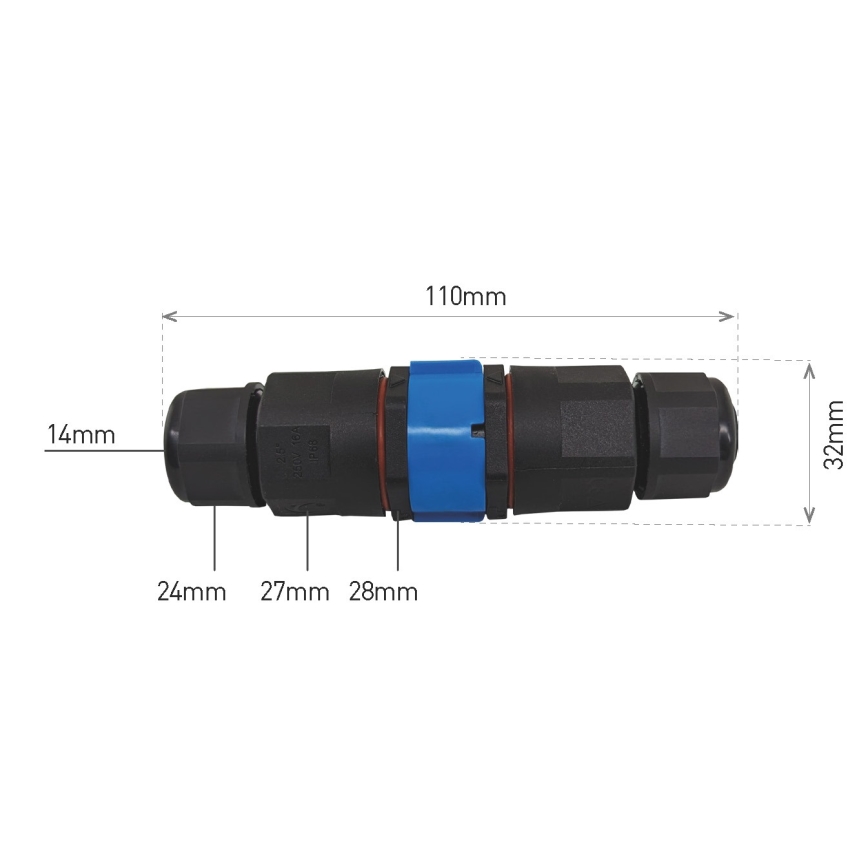 Kabelska spojka CTL 250V/16A IP68 5x2,5 mm²