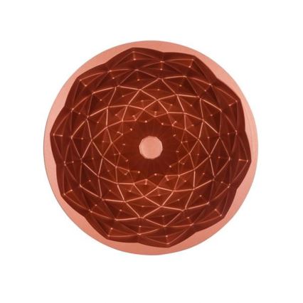 Kalup za kuglof KITCHISIMO 24 cm — dijamantni uzorak, bakrene boje
